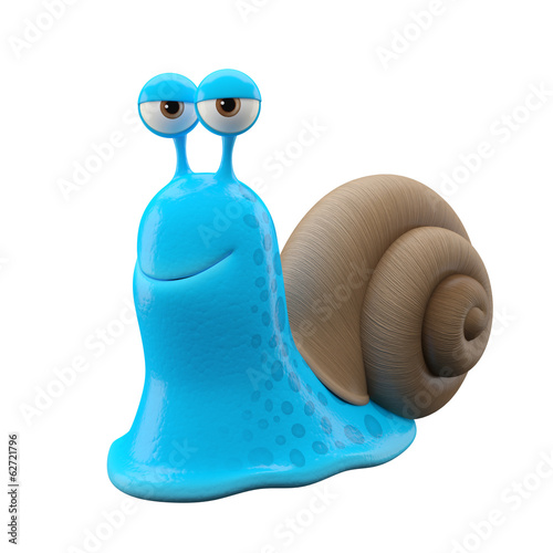 Φωτογραφία 3d funny character, happy cartoon snail