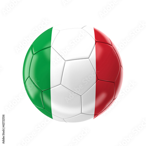 italy soccer ball isolated white background  flag patriotic