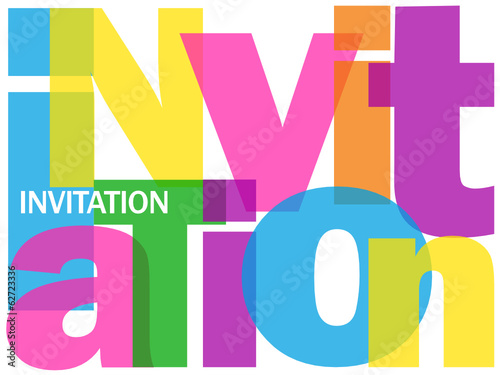 Quadro em tela "INVITATION" Letter Collage (let's party time celebration fun)