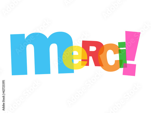 Mosaïque de Lettres "MERCI" (carte message remerciements joie)