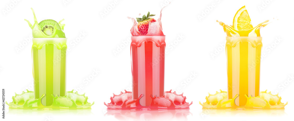 tasty summer fruit drinks in glass with splash tasty summer fruit drinks in glass with splash