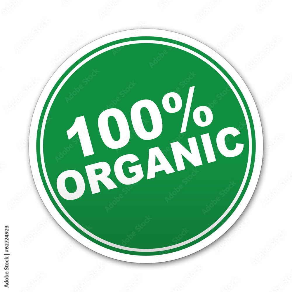 Etiqueta redonda texto 100% ORGANIC