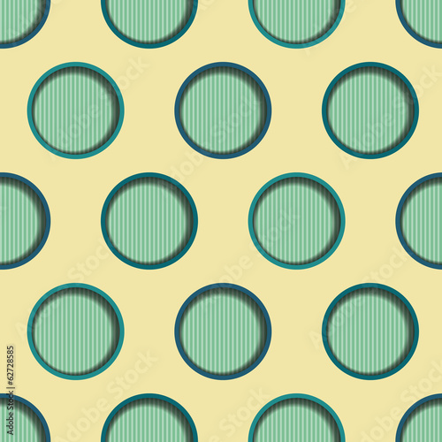 Seamless background tile with stripes and 3d cut out dot effect