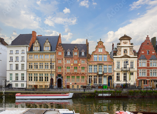 historical Graslei harbor embankment , Ghent