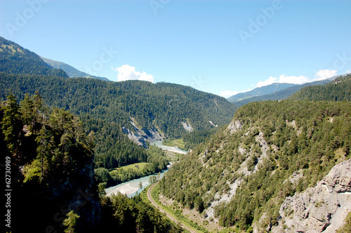 Natural alpine landscape of mountains