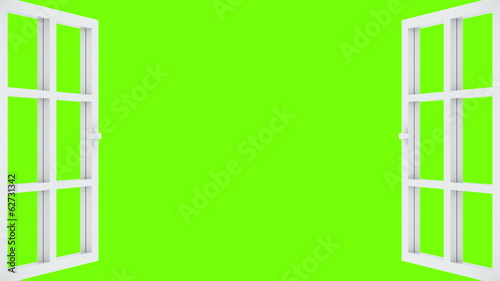 Opening window, 3d animation with an alpha matte