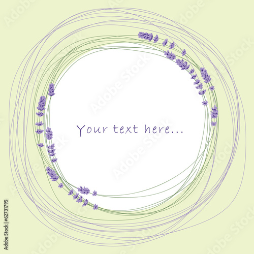 Fototapeta Naklejka Na Ścianę i Meble -  Lavender circle and place for your text