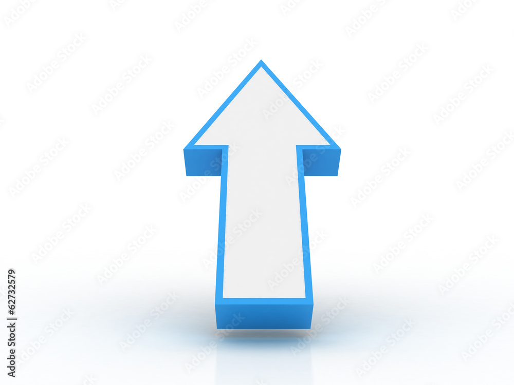 3d arrow pointing up isolated on white background 3d arrow pointing up isolated on white background