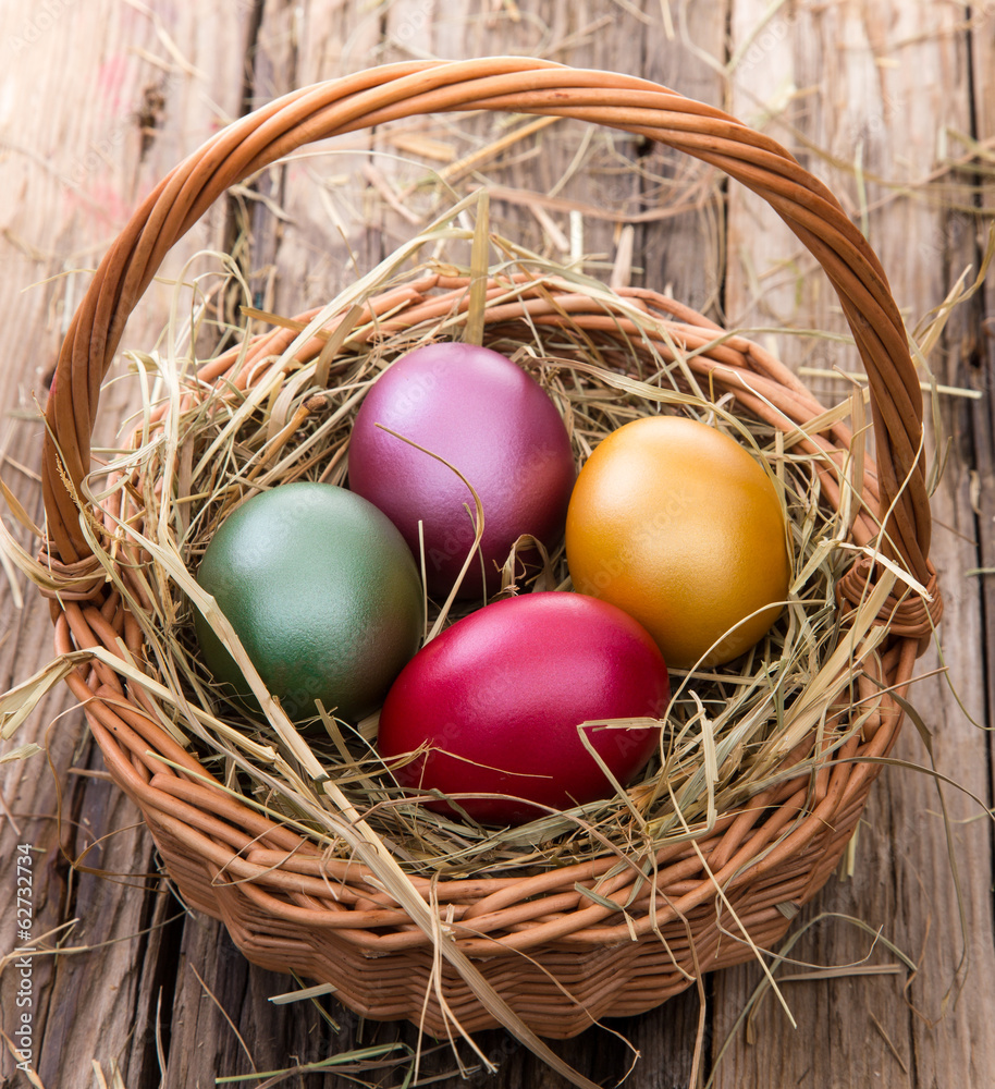 Easter eggs on wooden background Easter eggs on wooden background