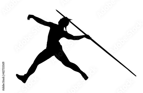 silhouette of javelin thrower