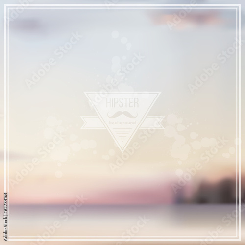 Soft blured background with retro style sign. Hipster style