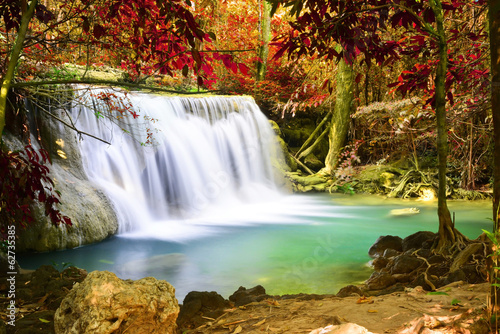 Beautiful waterfall in deep forest