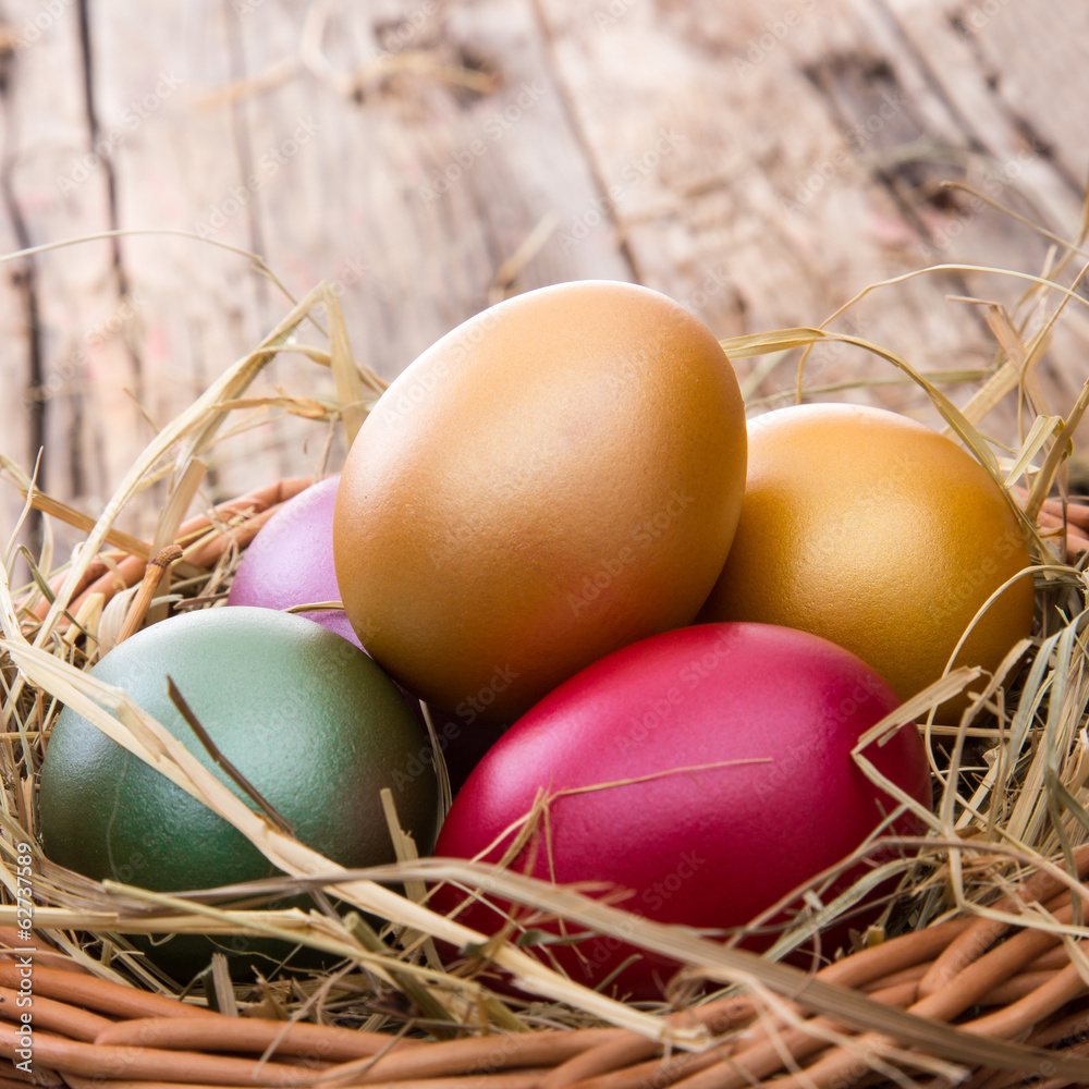 Easter eggs on wooden background Easter eggs on wooden background