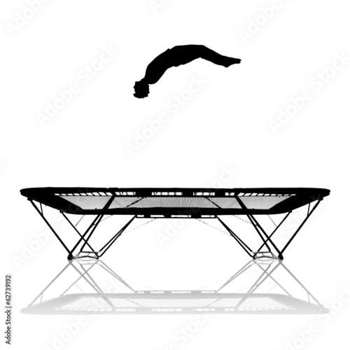 silhouette on trampoline