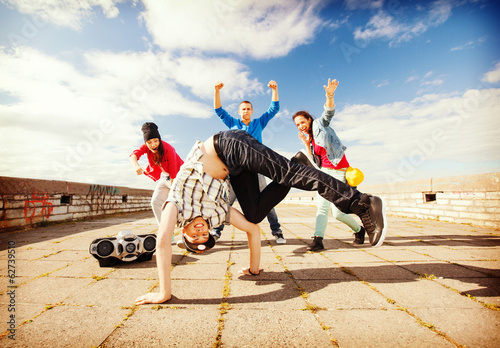 group of teenagers dancing