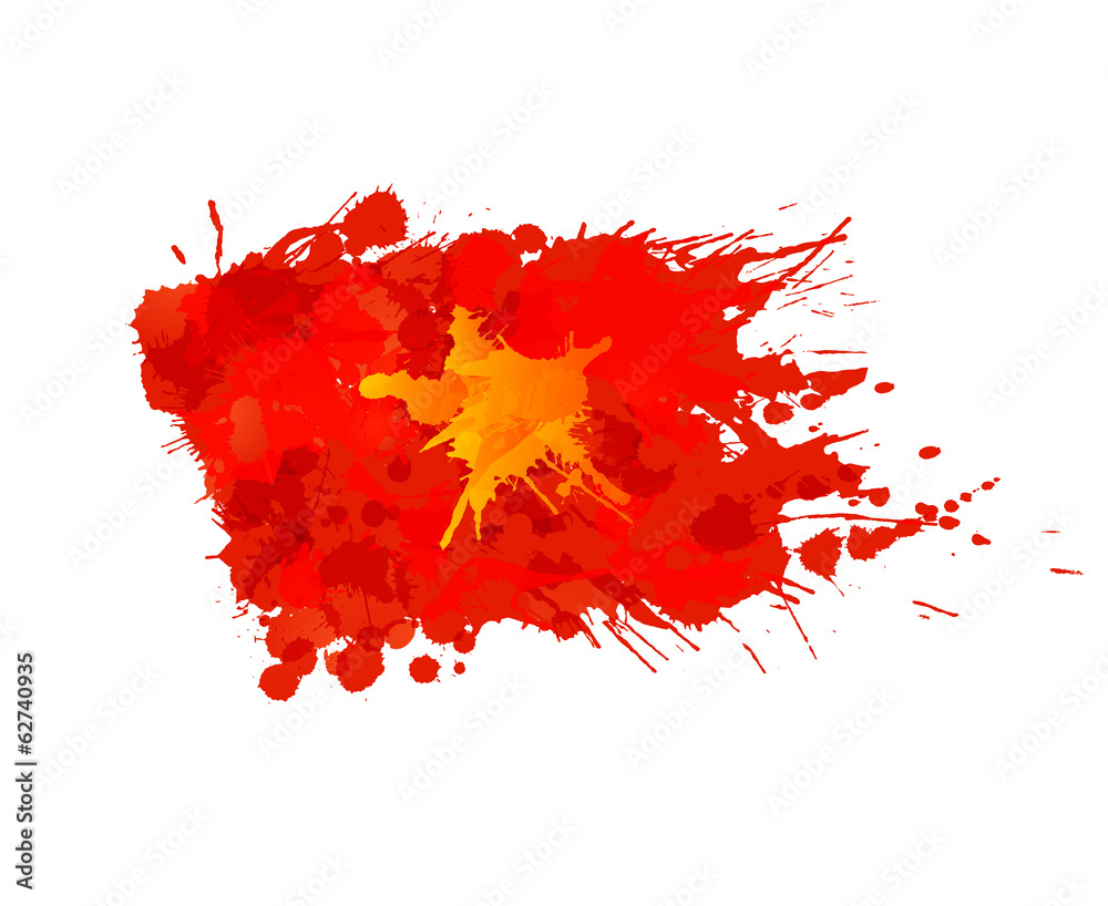 Flag of Vietnam made of colorful splashes Flag of Vietnam made of colorful splashes