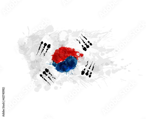 Flag of South Korea made of colorful splashes