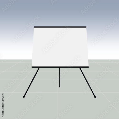 Empty presentation flipchart board