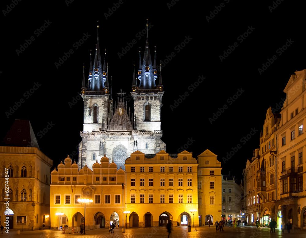 Old Town Square Tyn Church  in Prague