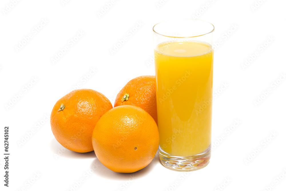 Fresh orange and glass of juice Fresh orange and glass of juice