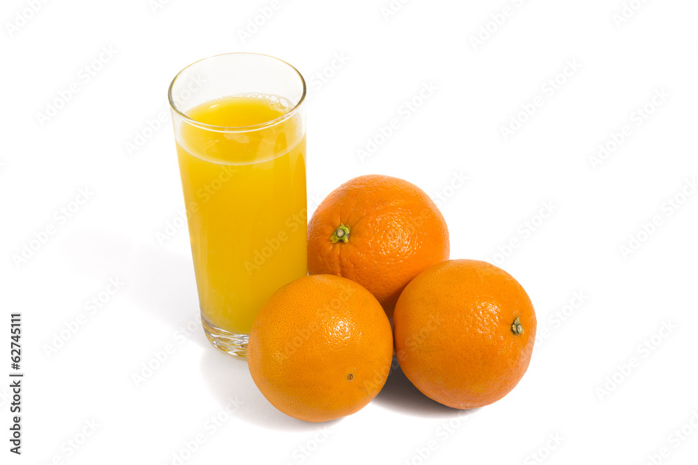 Fresh orange and glass of juice Fresh orange and glass of juice