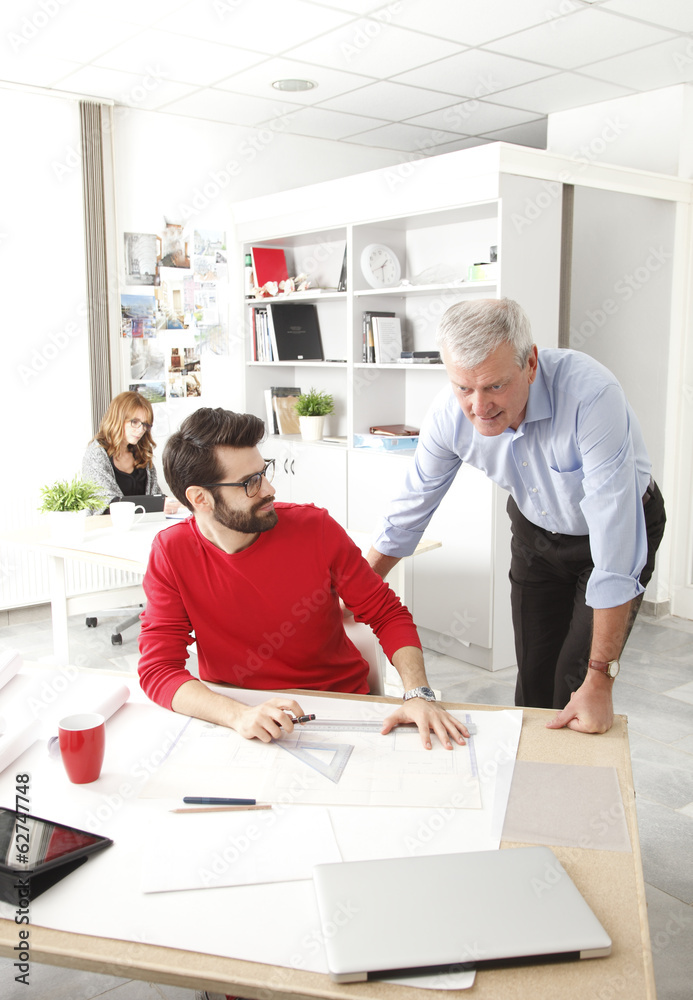 Business team in small architect studio Business team in small architect studio