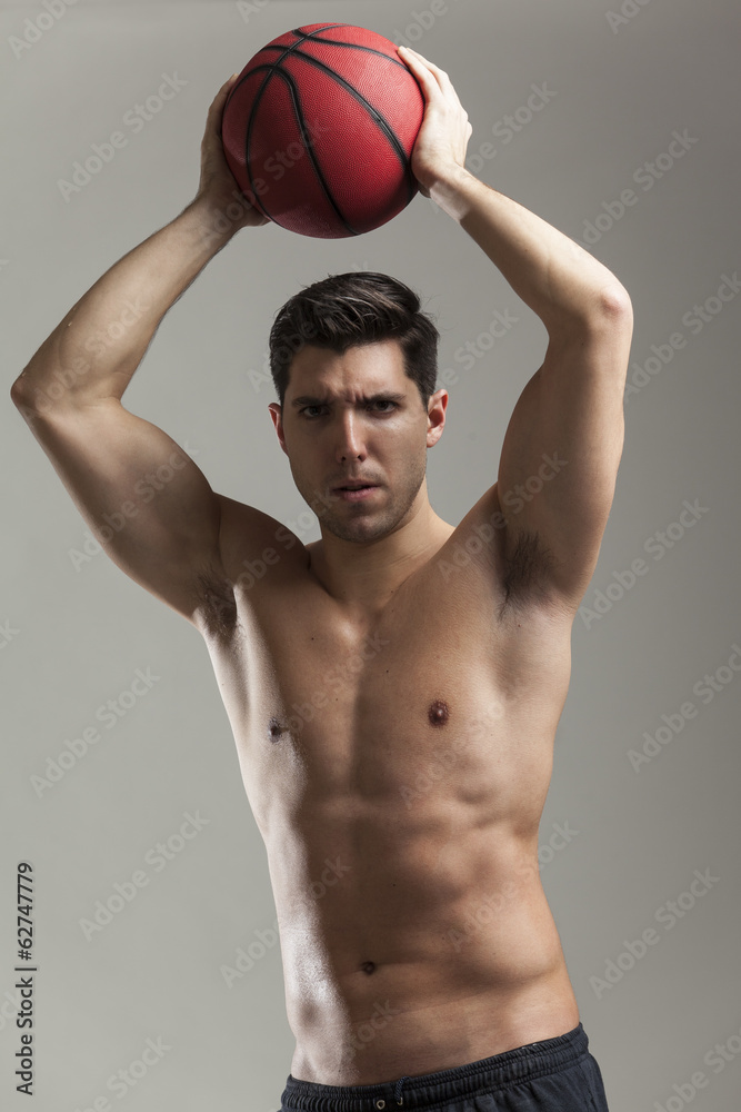 A man working out with his medicine ball A man working out with his medicine ball