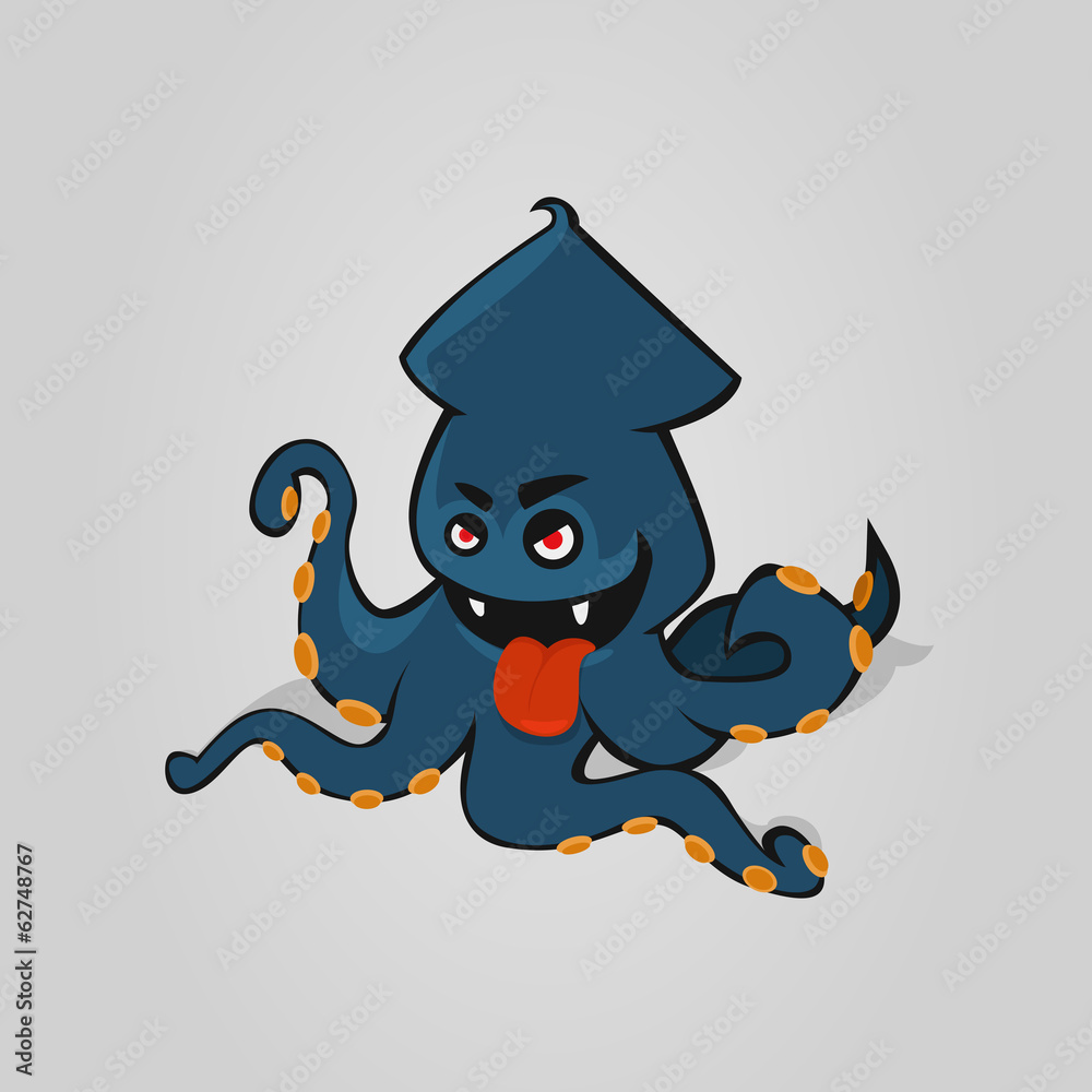 Naklejka premium Scary Octopus