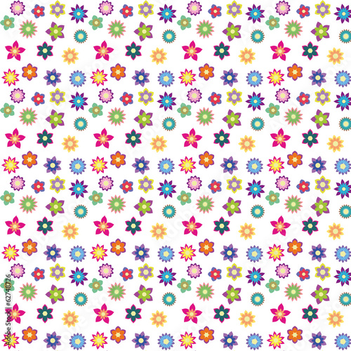 colorful flowers with different shapes floral seamless pattern