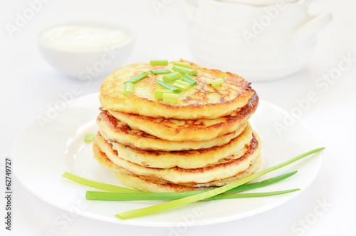 Potato pancakes with green onion