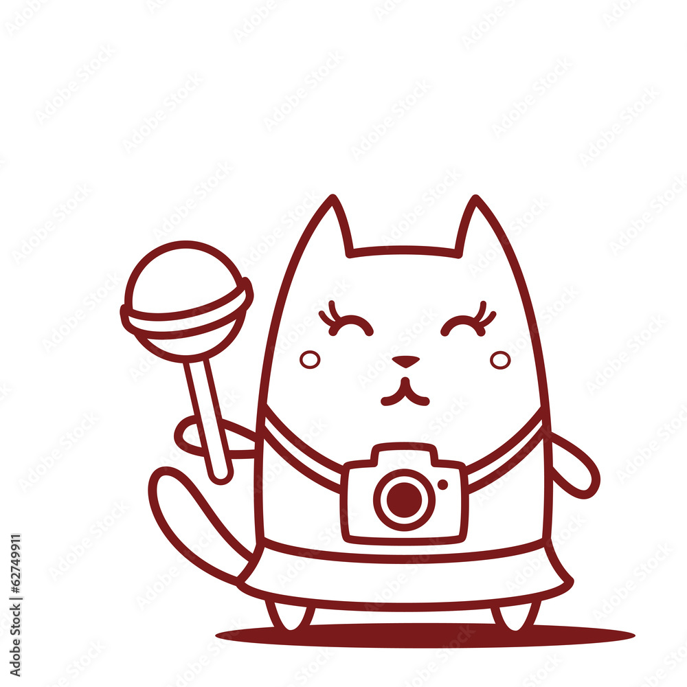 Character photographer with a camera line art Character photographer with a camera line art