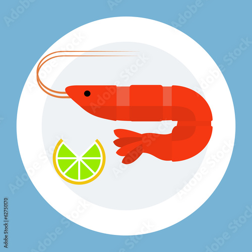 Shrimp on plate