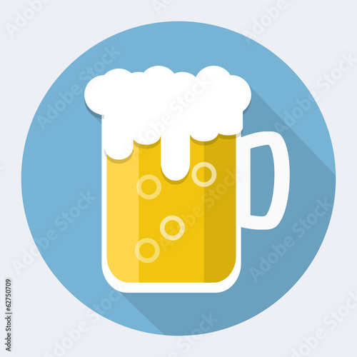 Beer mug flat icon