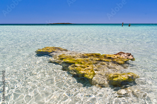 Shallow waters of Elafonisi beach, island of Crete
