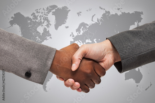 Canvastavla Interracial handshake