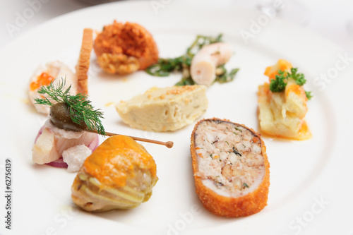 Turkish fish snacks on plate