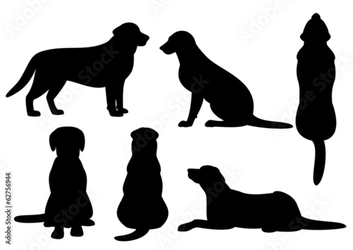 犬のシルエット、セット