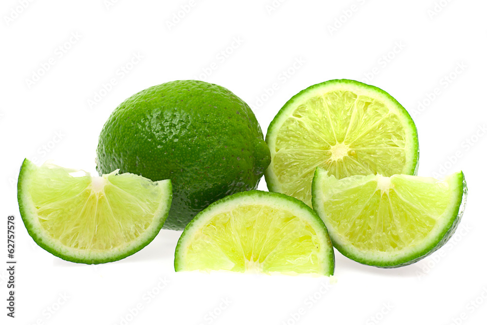 Fresh Ripe Lime, Isolated on White Background. Fresh Ripe Lime, Isolated on White Background.