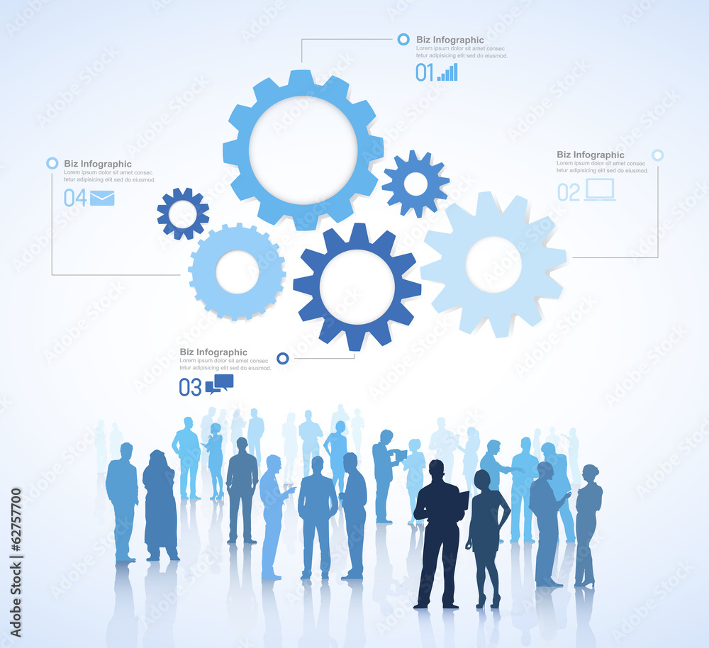 Vector of Business People Discussing with Infographic Vector of Business People Discussing with Infographic