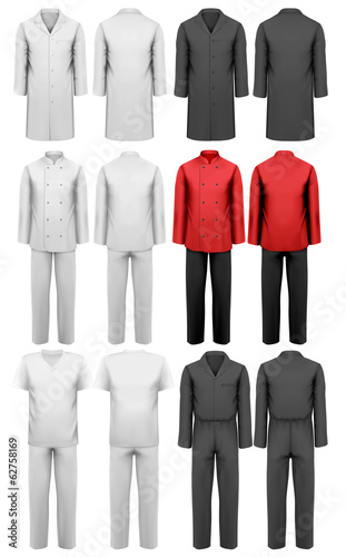 Set of various work clothes. Vector illustration