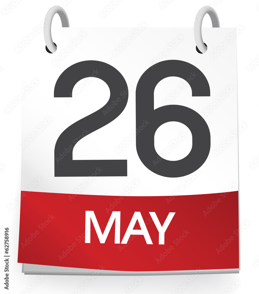 Calendar of 26th of May Vector Calendar of 26th of May Vector