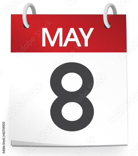 Calendar of 8th of May Vector