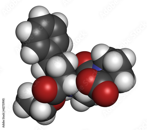 Enalapril high blood pressure drug molecule. photo