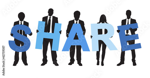 Business People Holding Word Share
