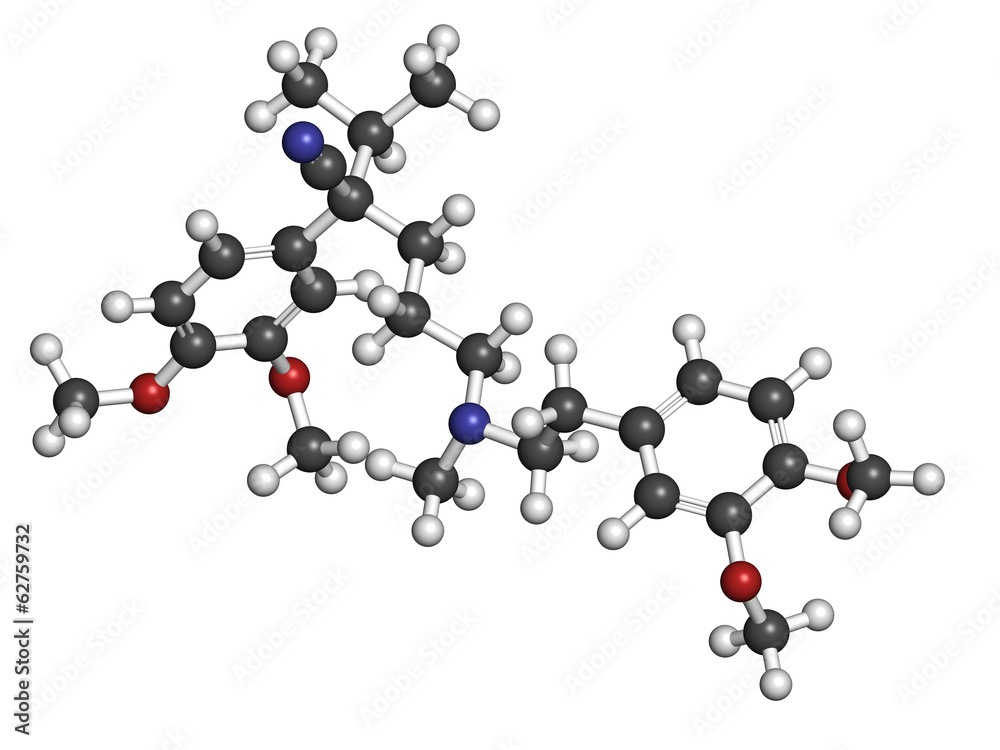Verapamil calcium channel blocker drug. Verapamil calcium channel blocker drug.