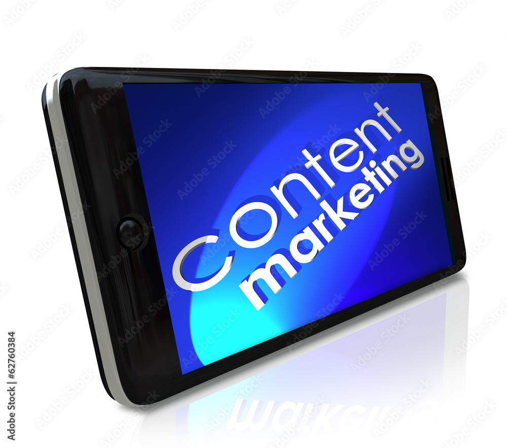 Content Marketing Words Smart Cell Phone Mobile Business Communi