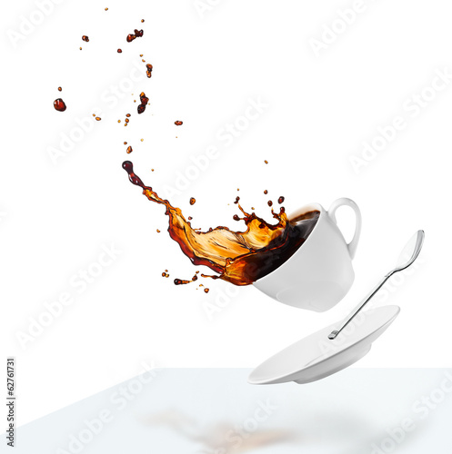 spilling coffee