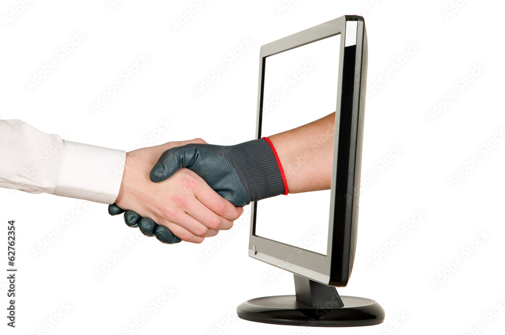 Hands shaking, LCD monitor Hands shaking, LCD monitor