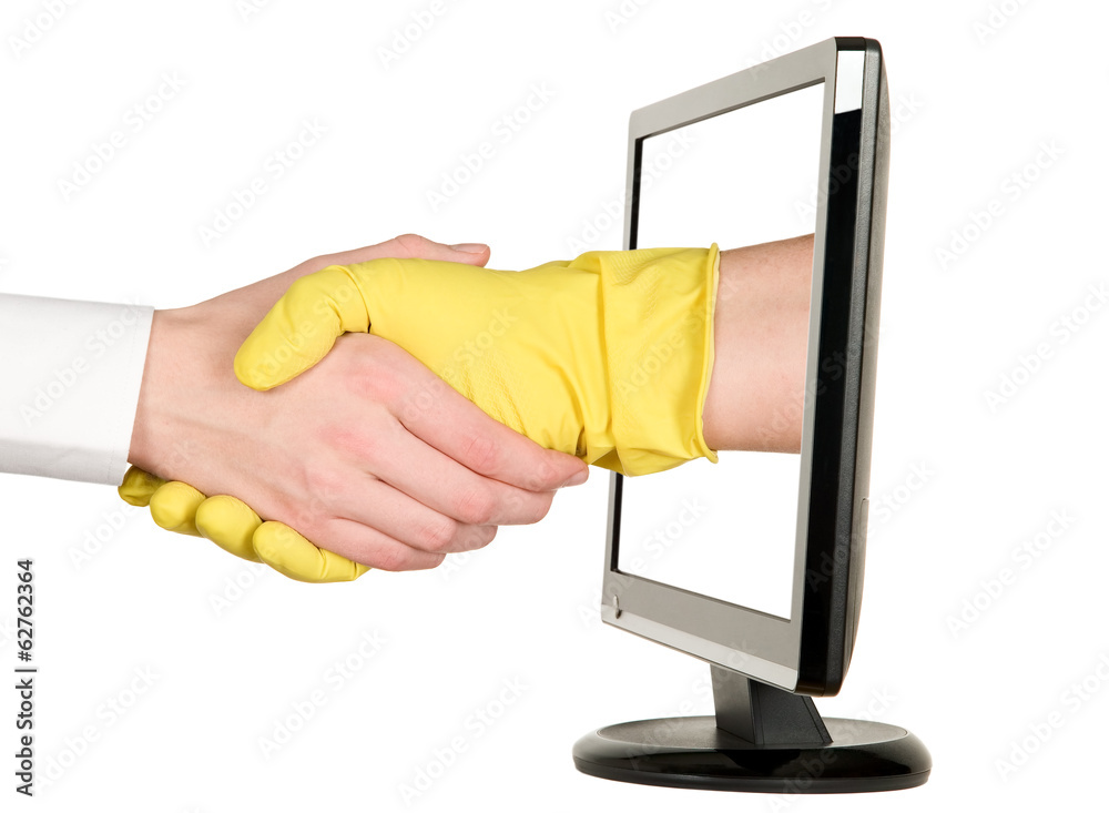 Hands shaking, LCD monitor Hands shaking, LCD monitor