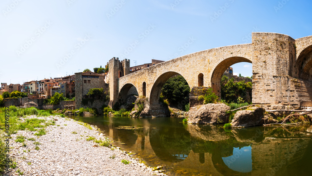 Panoramic view of medieval bridge